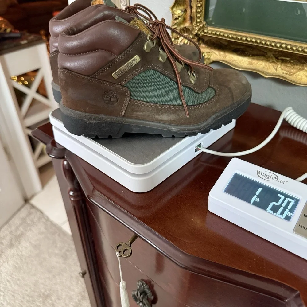 Timberland‎ Youth Boys Size 1 Field Boots Brown Green Beef Broccoli Outerwear